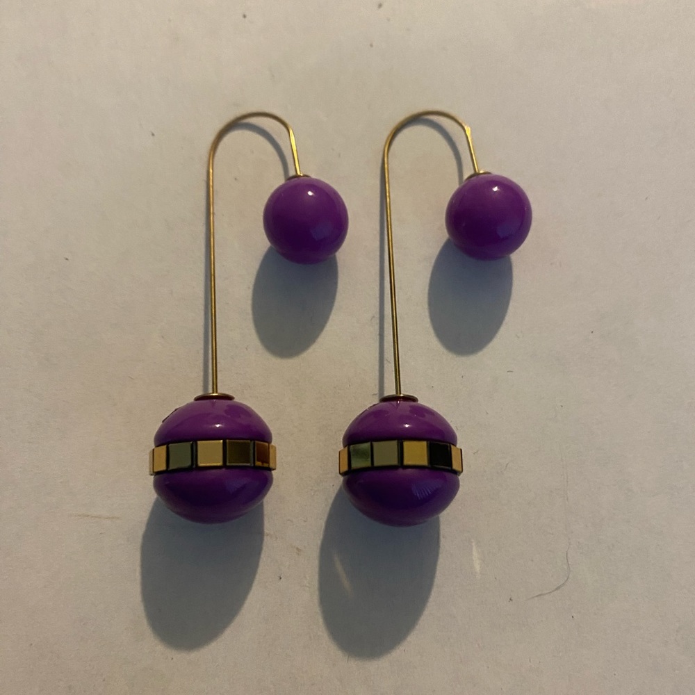 New Double Ball Hook Earrings🌻Pick from Purple or White